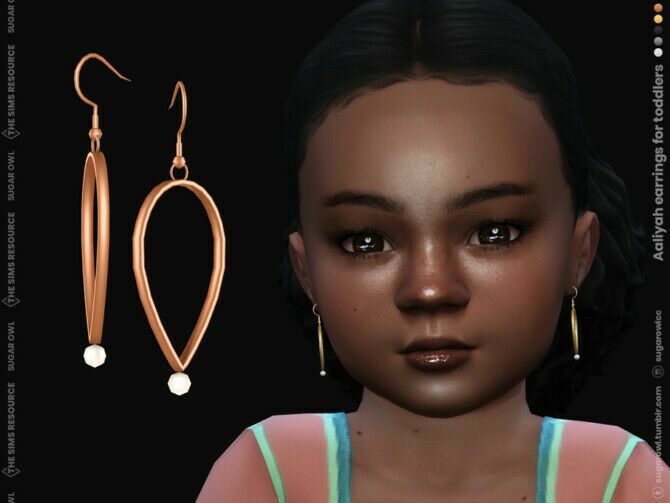 Aaliyah Earrings For Toddlers By Sugar Owl Sims 4 CC