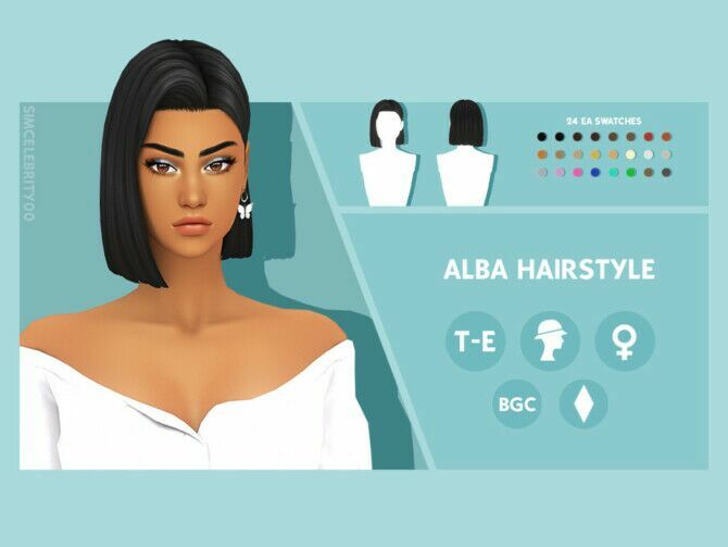 Alba Hairstyle By Simcelebrity00 Sims 4 CC