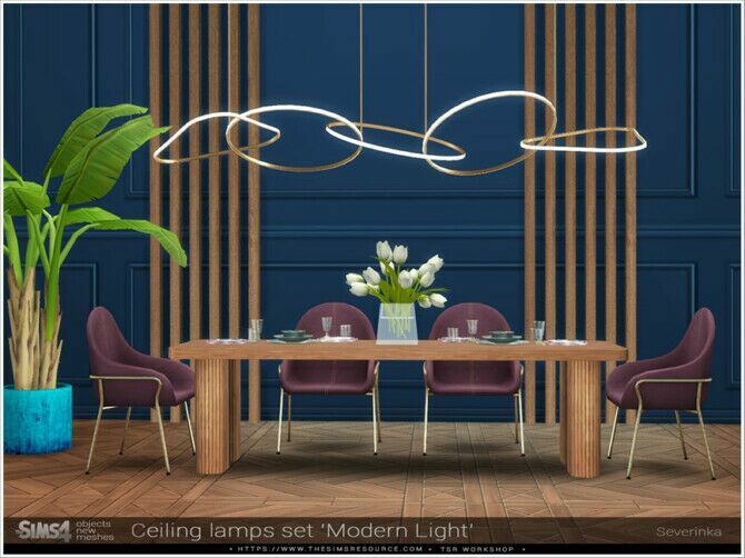 Ceiling Lamps Set Modern Light By Severinka_ Sims 4 CC