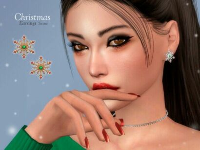 Christmas Earrings By Suzue Sims 4 CC