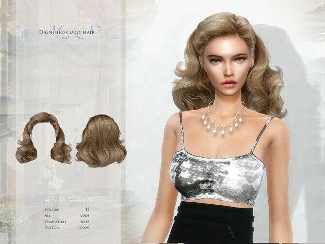 Dignified Curly Hair By Wingssims Sims 4 CC