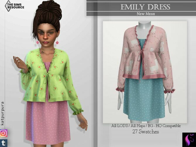 Emily Dress By Katpurpura Sims 4 CC