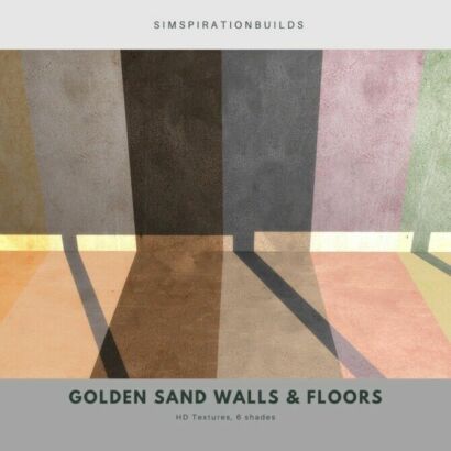 Golden Sand Walls &Amp; Floors At Simspiration Builds Sims 4 CC