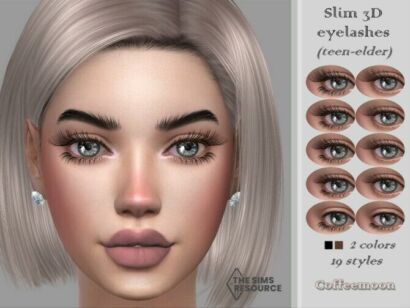 Slim 3D Eyelashes By Coffeemoon Sims 4 CC