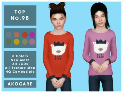 Top No.98 By _Akogare_ Sims 4 CC