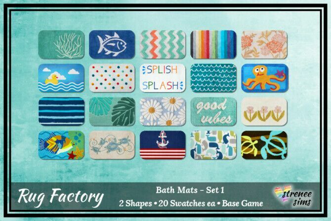 sims 4 cc 20 bath mats with bonus mats at strenee sims 3