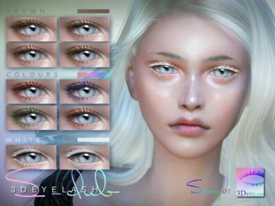 3D Eyelashes I F V2 Colors By S-Club Sims 4 CC