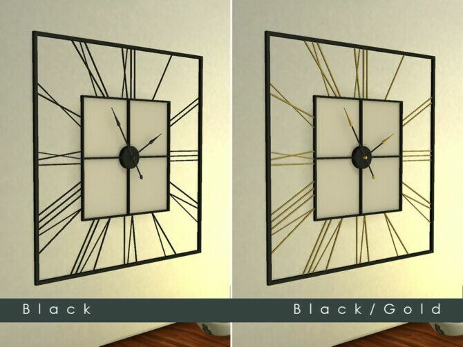 sims 4 cc 3d square wall clock not a decal by tyravb 2