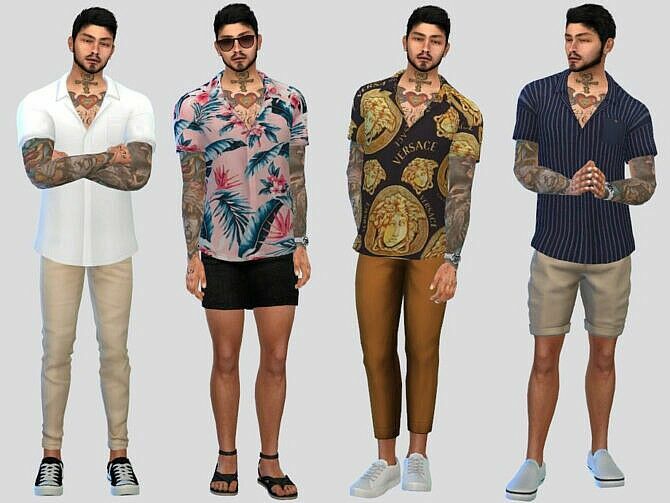 Abrigo Casual Shirt By Mclaynesims Sims 4 CC