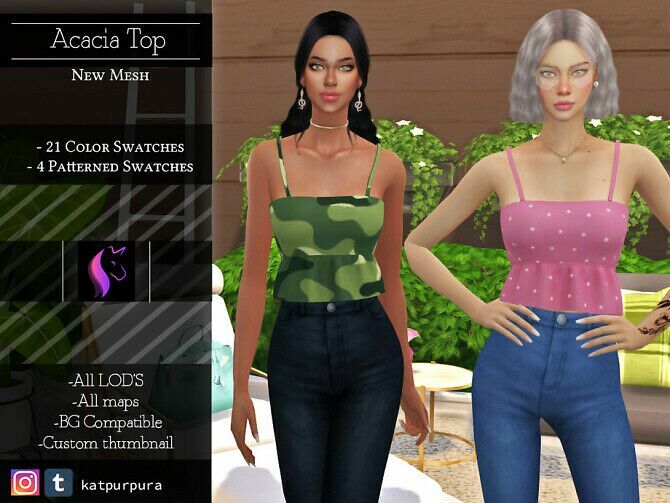 Acacia TOP By Katpurpura Sims 4 CC