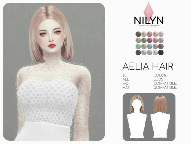 Aelia Hair By Nilyn Sims 4 CC