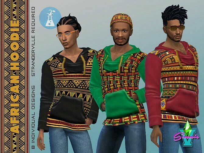 African Hemp Hoodie By Simmiev Sims 4 CC