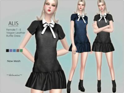 Alis BOW Mini Dress By Helsoseira Sims 4 CC
