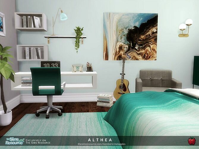 sims 4 cc althea bedroom 1 by melapples 2