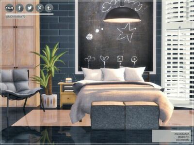 Anastasia Modern Bedroom By Moniamay72 Sims 4 CC