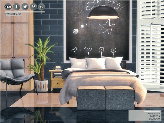 Anastasia Modern Bedroom By Moniamay72 Sims 4 CC