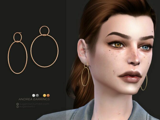 Andrea Earrings By Sugar OWL Sims 4 CC