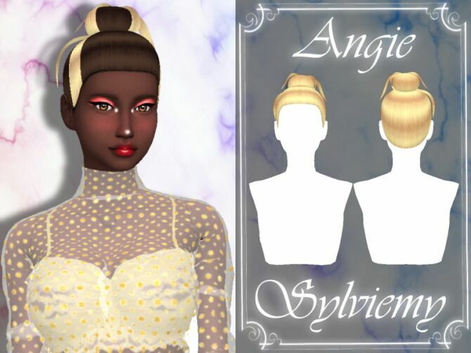 Angie Hairstyle (SET) By Sylviemy Sims 4 CC