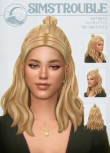 Antonia Half-Updo Hair At Simstrouble Sims 4 CC