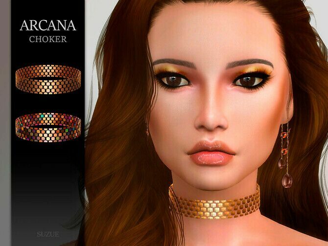 Arcana Choker By Suzue Sims 4 CC