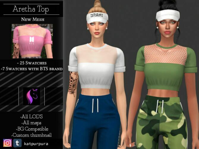 Aretha TOP By Katpurpura Sims 4 CC