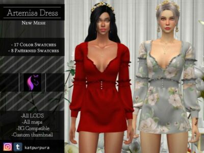 Artemisa Dress By Katpurpura Sims 4 CC