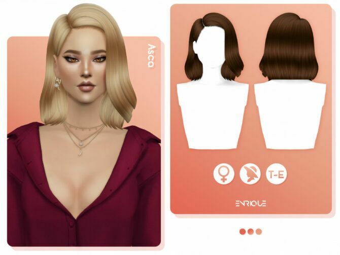 Asca Hairstyle By Enriques4 Sims 4 CC