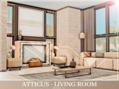 Atticus Living Room By Mini Simmer Sims 4 CC