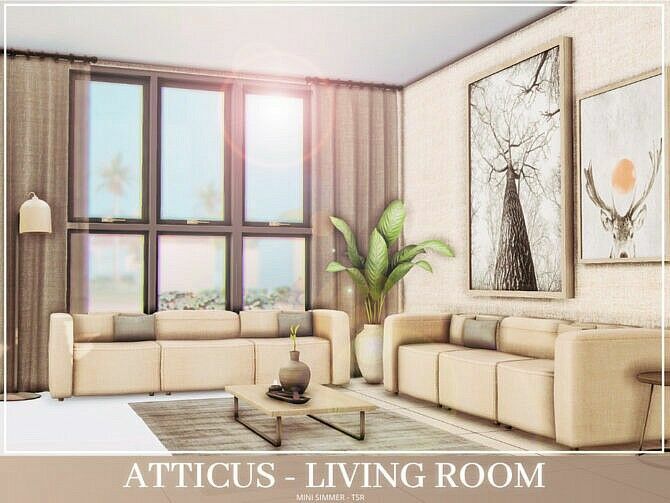 sims 4 cc atticus living room by mini simmer 2