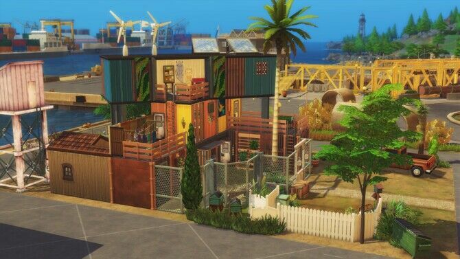 Atypical House Built With 3 Shipping Containers At Studio Sims Creation Sims 4 CC