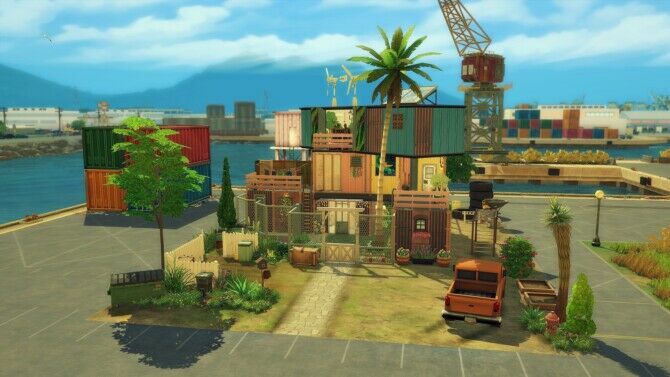 sims 4 cc atypical house built with 3 shipping containers at studio sims creation 2