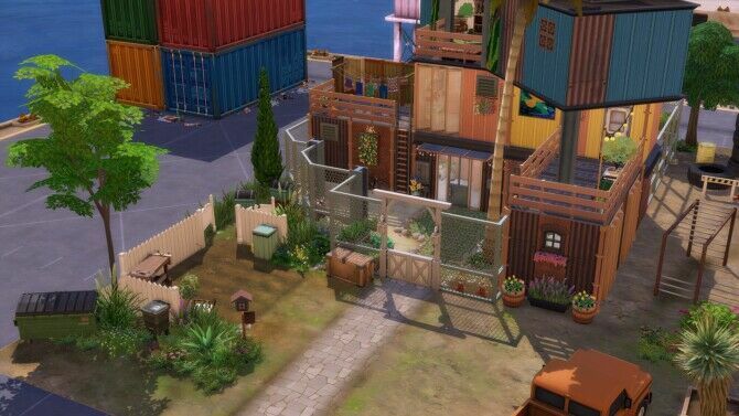 sims 4 cc atypical house built with 3 shipping containers at studio sims creation 3