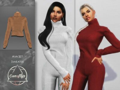 AVA SET Sweater By Camuflaje Sims 4 CC