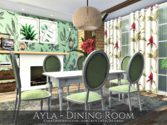 sims 4 cc ayla dining room by rirann 2