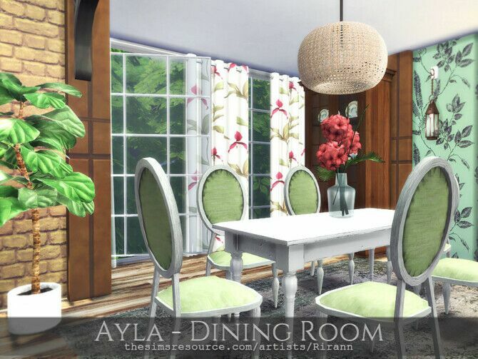 sims 4 cc ayla dining room by rirann 3