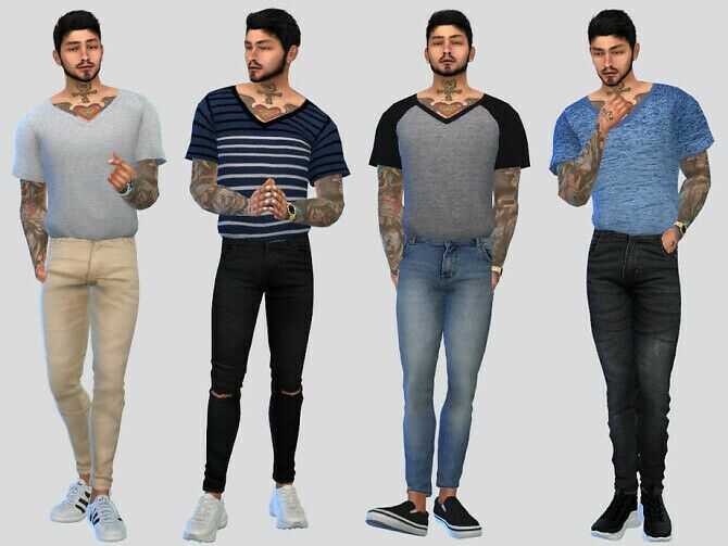 Basic V-Neck Tees By Mclaynesims Sims 4 CC