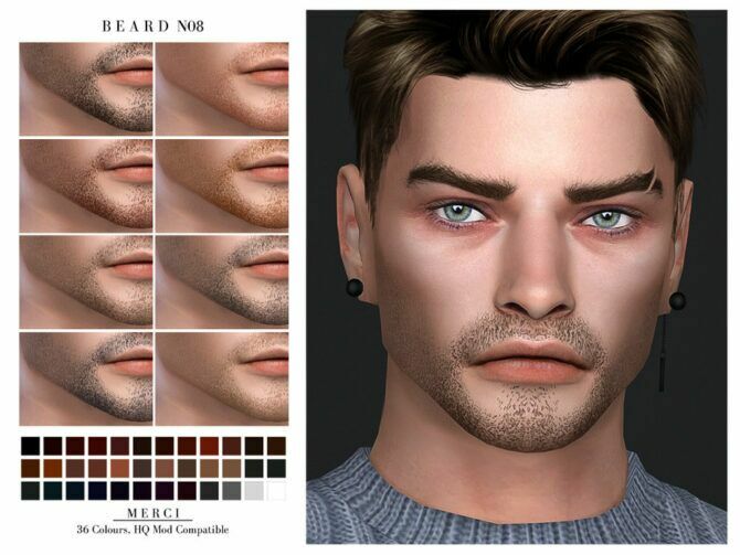 Beard N08 By Merci Sims 4 CC