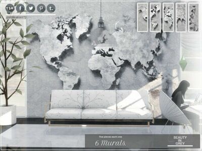 Beauty In Grey 6 Murals By Moniamay72 Sims 4 CC