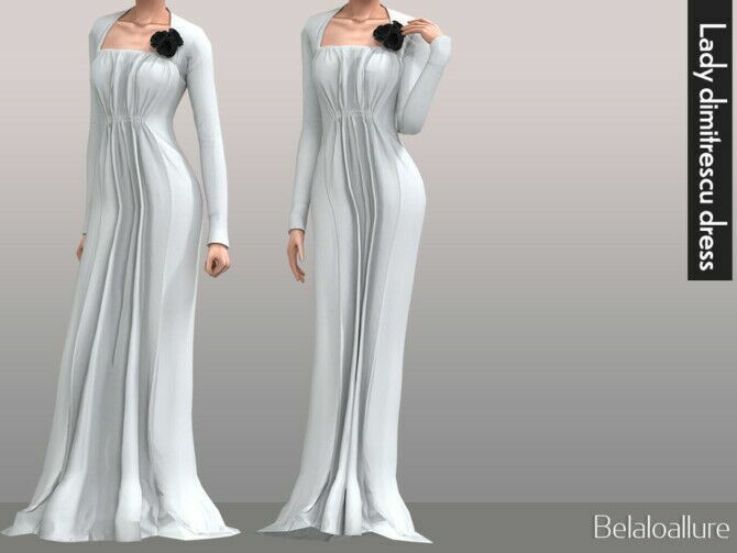 Belaloallure Lady Dimitrescu Dress By Belal1997 Sims 4 CC