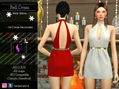 Bell Dress By Katpurpura Sims 4 CC