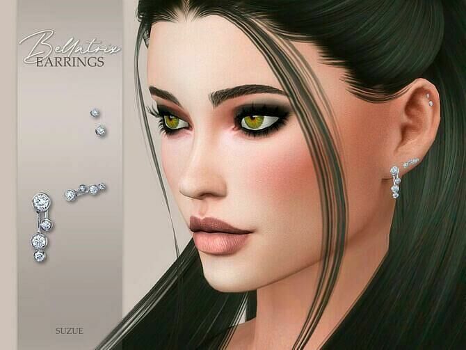 Bellatrix Earrings By Suzue Sims 4 CC