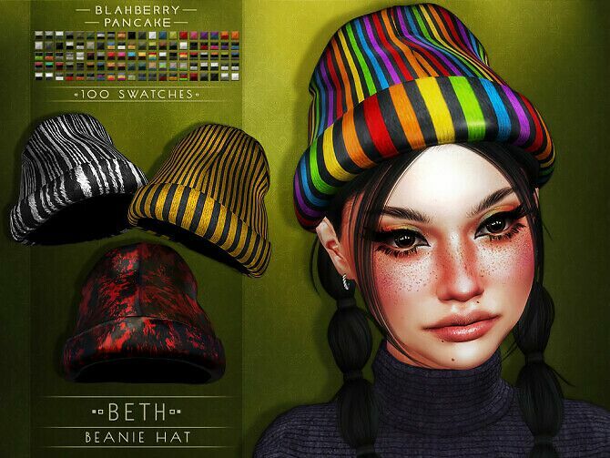 Beth Beanie HAT At Blahberry Pancake Sims 4 CC