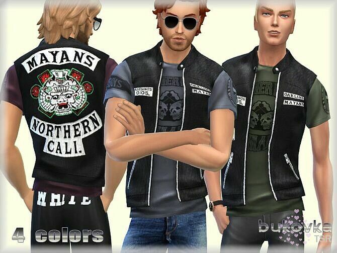 Biker Vest Mayans By Bukovka Sims 4 CC