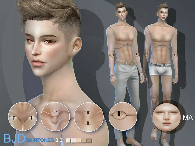 BJD3.0 Doll Skintones A For Male By S-Club Wmll Sims 4 CC