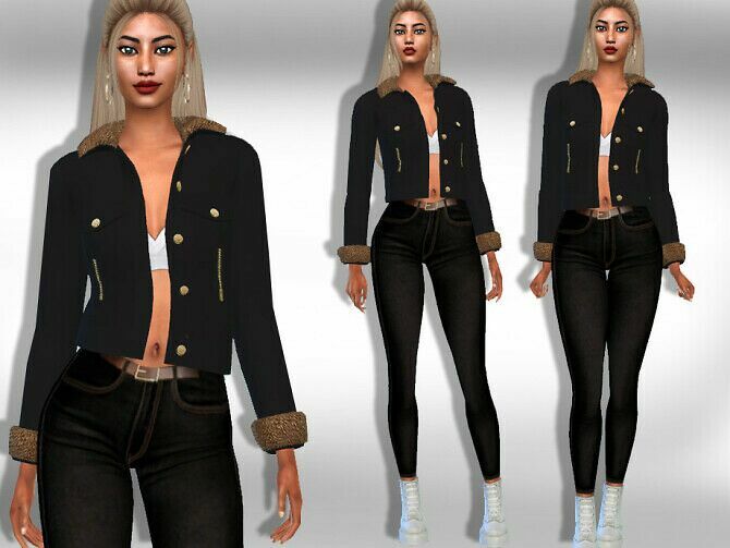 Black Mesh Jacket By Saliwa Sims 4 CC