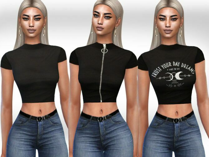 Black Style Tops By Saliwa Sims 4 CC