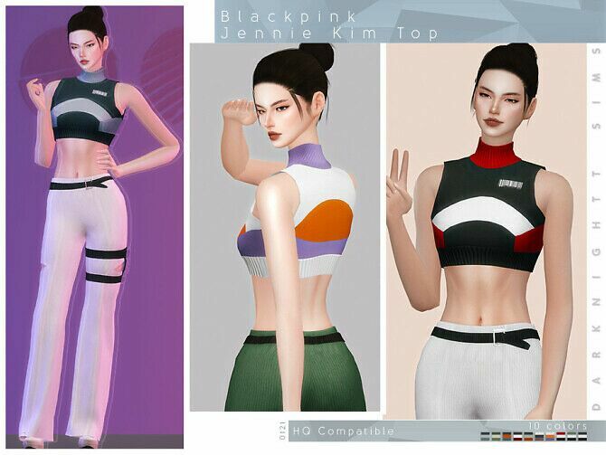 Blackpink Jennie KIM TOP (Kill This Love) By Darknightt Sims 4 CC