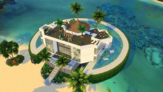 Blue Pearl Beach Mansion By Bellusim At Mod The Sims Sims 4 CC