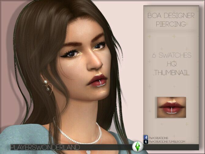 BOA Designer LIP Piercing By Playerswonderland Sims 4 CC