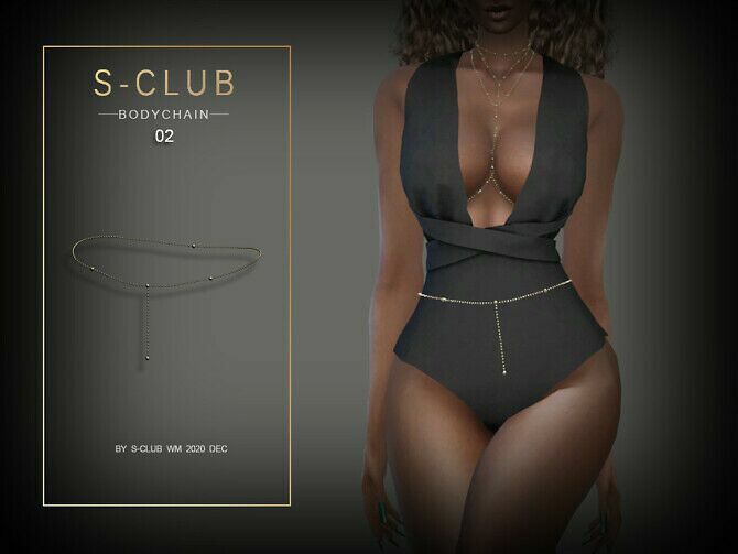 Bodychain 202002 By S-Club WM Sims 4 CC